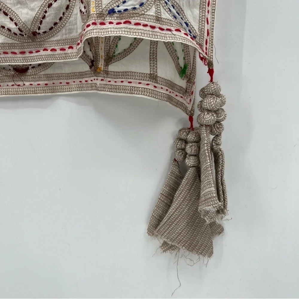 Vrisa Hand Made in India Cotton Embroidered Scarfs Dupatta Lot of 2